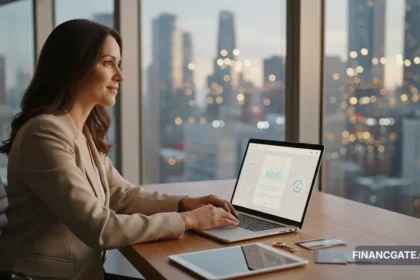 “A person opening a bank account on a laptop with a ‘second chance’ concept, financial recovery theme, modern banking interface, hopeful expression, soft lighting, realistic style, 4k”