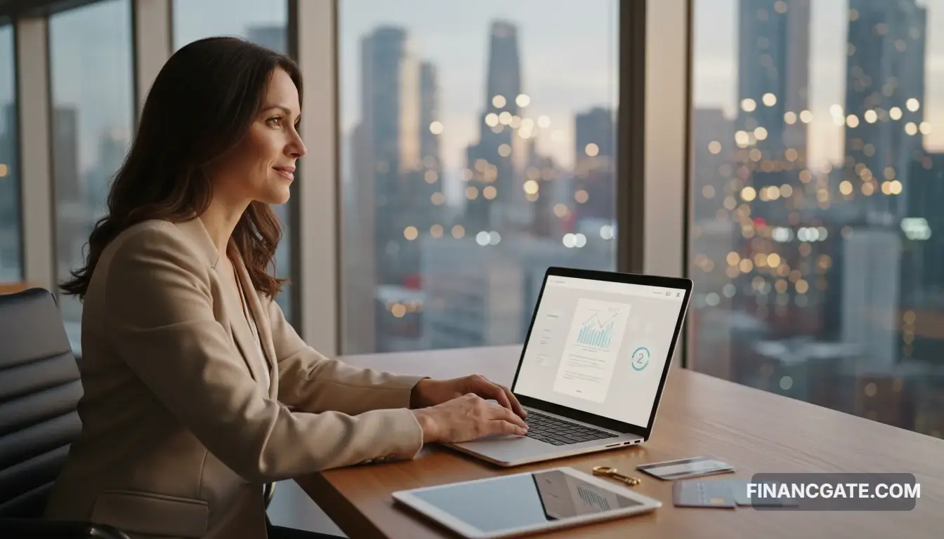 “A person opening a bank account on a laptop with a ‘second chance’ concept, financial recovery theme, modern banking interface, hopeful expression, soft lighting, realistic style, 4k”